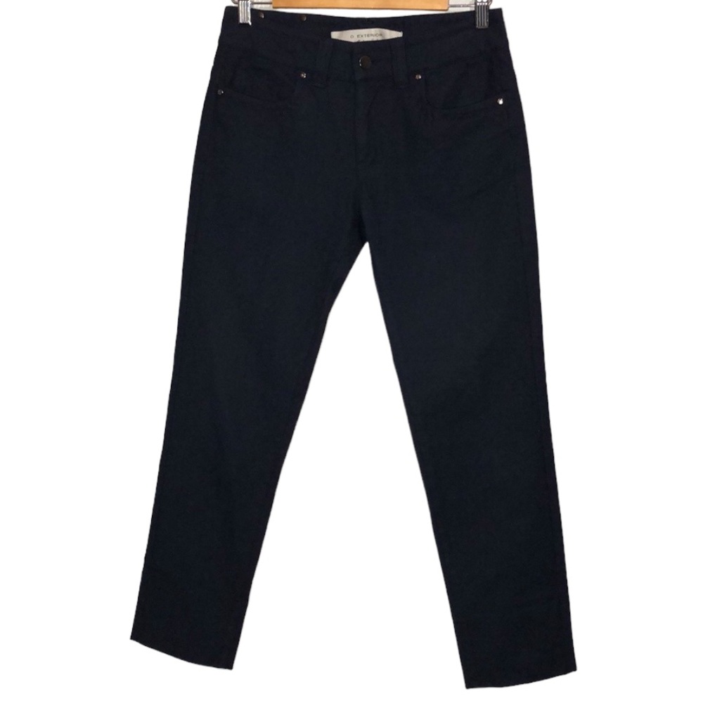 D. EXTERIOR | Women’s Navy Blue Textured Ankle Length Stretch Pants size 29